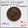 Médaille Louis Philippe 1er, armée au Duc, Barre 1842