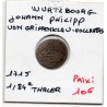 Wurtzbourg 1/84 Thaler ou 1 Kortling 1715 TB KM 212 pièce de monnaie