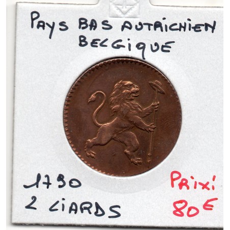 Pays-Bas Autrichiens Belgique 2 Liards 1790 TTB+, KM 45 pièce de monnaie