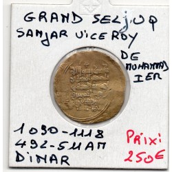 Grand Seljuq Sanjar viceroy de Muhammad 1er dinar or pale 492-511 AH TB pièce de monnaie