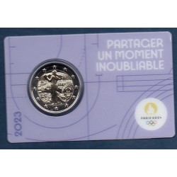 2 euro commémorative France 2023 Jeux olympique Paris blister mauve piece de monnaie €  Partager un moment inoubliable