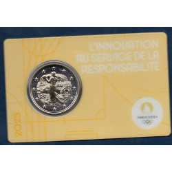 2 euro commémorative France 2023 Jeux olympique Paris blister jaune piece de monnaie € L'innovation