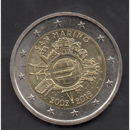 2 euros commémorative Saint Marin Sans blister 2012 10 ans de l'euro