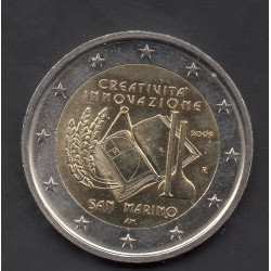 2 euros commémorative Saint Marinsans blister 2009 créativité et l'innovation pièces de monnaie €