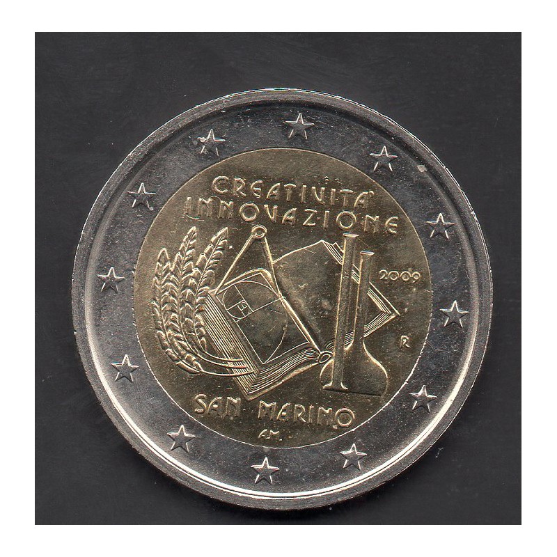 2 euros commémorative Saint Marinsans blister 2009 créativité et l'innovation pièces de monnaie €