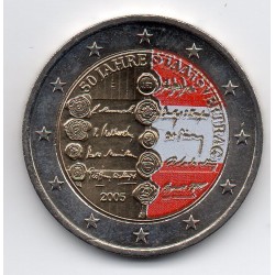 Pièce de 2 euros commémorative colorisé Autriche 2005 Traité d'Etat autrichien
