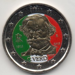 2 euros commémorative colorisée Italie 2013 Giuseppe Verdi piece de monnaie €