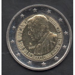 Pièce de 2 euros commémorative Vatican sans blister 2007 Benoit XVI