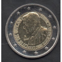 Pièce de 2 euros commémorative Vatican sans blister 2007 Benoit XVI