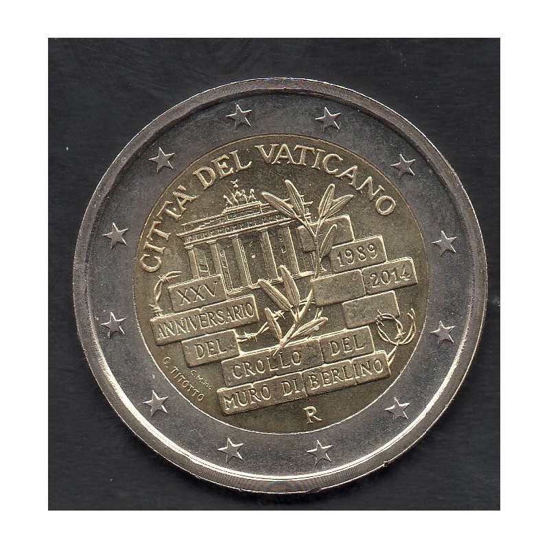 2 euros commémorative Vatican sans blister 2014 25 ans de la chute du mur de berlin