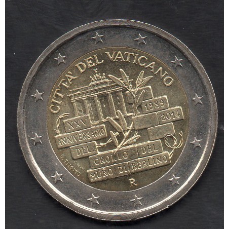 2 euros commémorative Vatican sans blister 2014 25 ans de la chute du mur de berlin