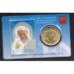coincard n°5 Pièce 50 centimes d'euro 2014 Benoit XVI