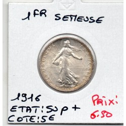 1 franc Semeuse Argent 1916 Sup+, France pièce de monnaie