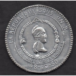 Medaille 2eme république 1850, propagande républicaine anti royaliste
