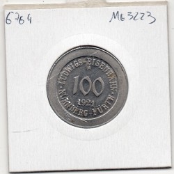 Allemagne Nuremberg Jeton Chemin de fer Ludwigs Eisenbahn 100 pfennig 1921, Spl pièce de monnaie