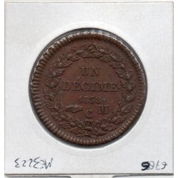 Monaco Honore V 1 Décime 1838 MC TTB+, Gad 105 pièce de monnaie