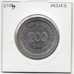 Allemagne Nuremberg Jeton Chemin de fer Ludwigs Eisenbahn 200 pfennig 1921, Sup pièce de monnaie