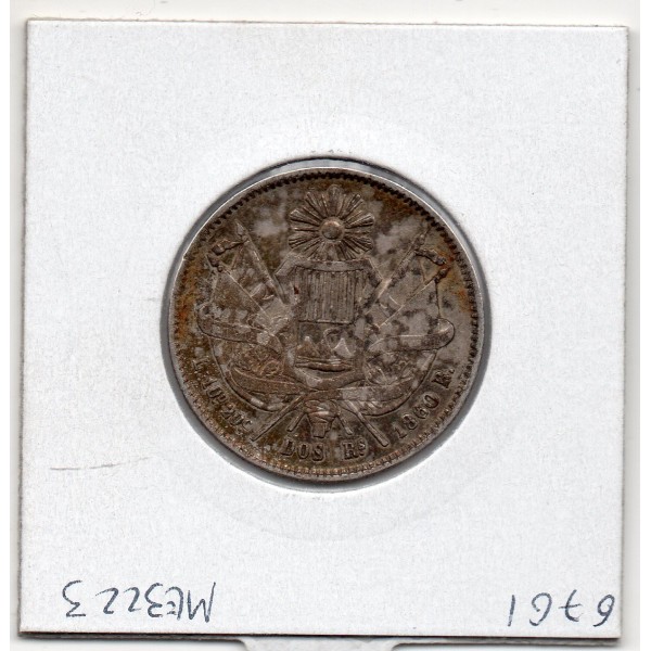 Guatemala 2 reales 1860 Sup, KM 134 pièce de monnaie