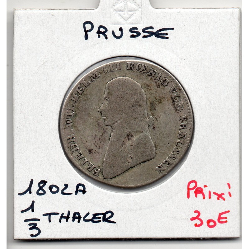 Prusse 1/3 thaler 1802 A Berlin TB KM 380 pièce de monnaie
