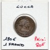 Italie Lucca 1 Franco 1806 TTB-, KM 23 pièce de monnaie
