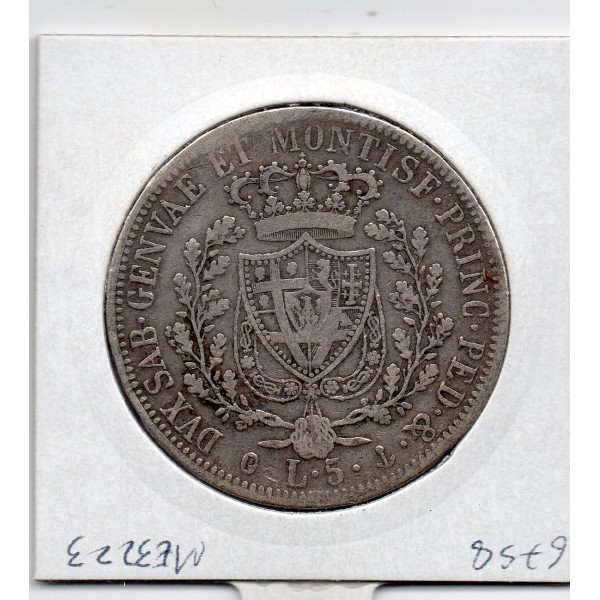 Italie Sardaigne 5 lire 1826 P Gênes TTB, KM 116.2 pièce de monnaie