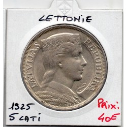 Lettonie 5 lati 1929 Sup, KM 9 pièce de monnaie