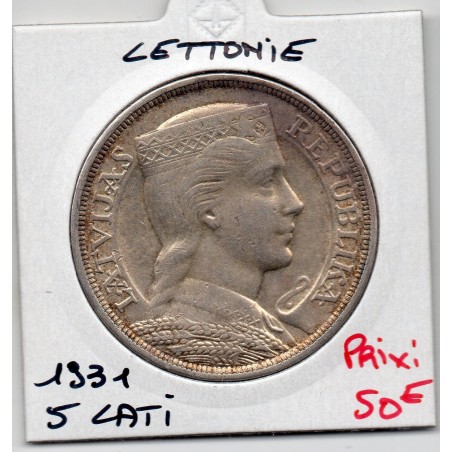 Lettonie 5 lati 1931 Sup, KM 9 pièce de monnaie