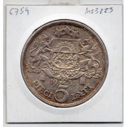 Lettonie 5 lati 1931 Sup, KM 9 pièce de monnaie