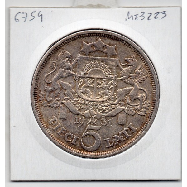 Lettonie 5 lati 1931 Sup, KM 9 pièce de monnaie