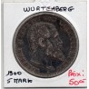 Wurtemberg 5 Mark 1900 TTB+ KM 632 pièce de monnaie