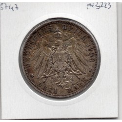 Wurtemberg 3 Mark 1908 Sup KM 635 pièce de monnaie