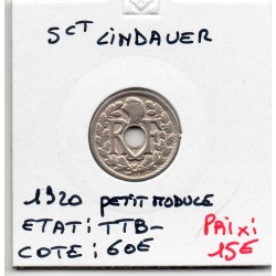 5 centimes Lindauer 1920 petit module TTB-, France pièce de monnaie