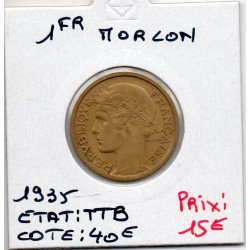 1 franc Morlon 1935 TTB, France pièce de monnaie