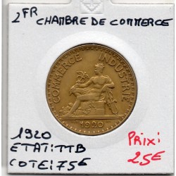 Bon pour 2 francs Commerce Industrie 1920 TTB, France pièce de monnaie
