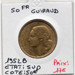 50 francs Coq Guiraud 1952 B Beaumont Sup, France pièce de monnaie