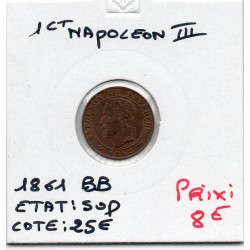 1 centime Napoléon III tête laurée 1862 petit BB Strasbourg Sup, France pièce de monnaie