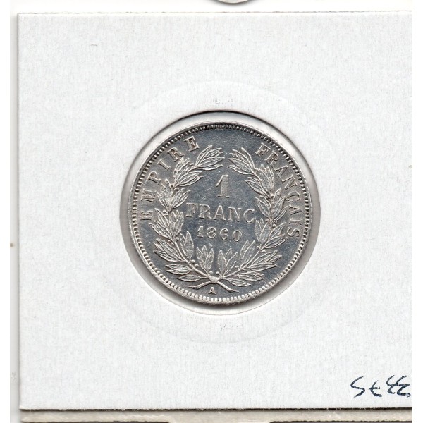 1 Franc Napoléon III tête nue 1860 A Paris Sup+, France pièce de monnaie