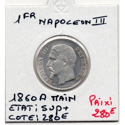 1 Franc Napoléon III tête nue 1860 A Paris Sup+, France pièce de monnaie