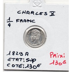 1/4 Franc Charles X 1829 A Paris Sup, France pièce de monnaie