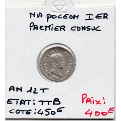 1/4 Franc Napoléon 1er premier consul An 12 T Nantes TTB, France pièce de monnaie