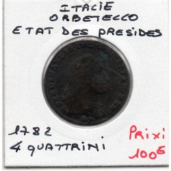 Italie Orbetello, Etat des présides 4 quattrini 1782 TB, KM 3 pièce de monnaie