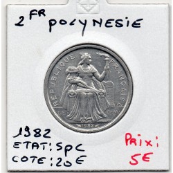 Polynésie Française 2 Francs 1982 Spl, Lec 32 pièce de monnaie