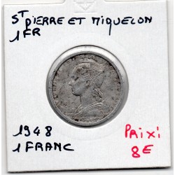 Saint-Pierre et Miquelon, 1 franc 1948 TTB+, Lec 4 pièce de monnaie