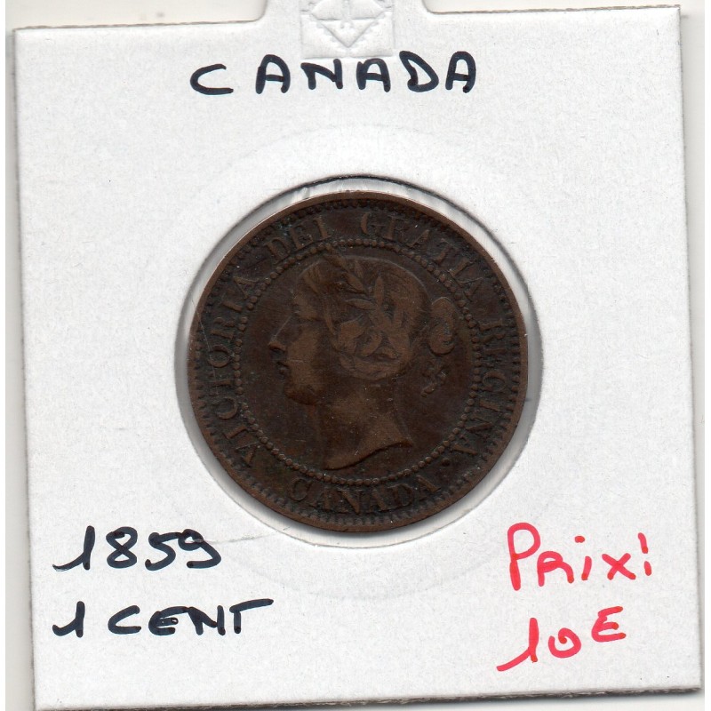 Canada 1 cent 1859 TTB, KM 1 pièce de monnaie