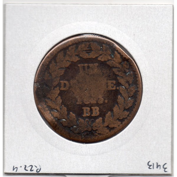 1 décime siège Strasbourg 1815 BB Louis XVIII B, France pièce de monnaie