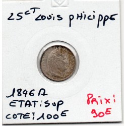 25 centimes  Louis Philippe 1846 A paris Sup, France pièce de monnaie