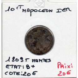 10 centimes Napoléon 1er 1809 T Nantes B+, France pièce de monnaie