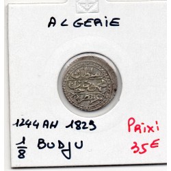 Algérie 1/8 Boudjou ou Budju 1244 Ah - 1829 Sup, KM 74 pièce de monnaie