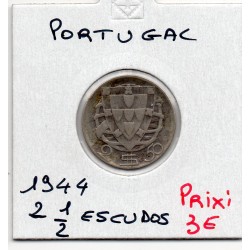 Portugal 2.5 escudos 1944 TB, KM 580 pièce de monnaie