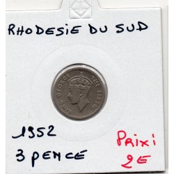 Rhodésie du sud 3 pence 1952 TB, KM 20 pièce de monnaie